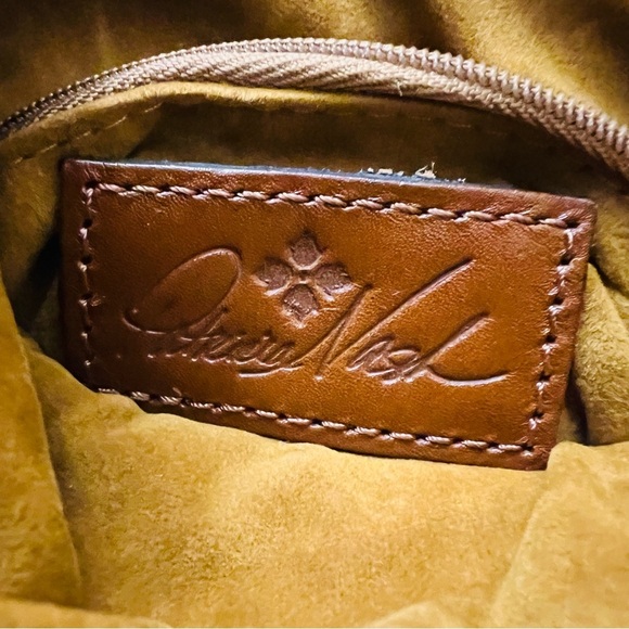 Patricia Nash Crossbody Bag Tooled Turquoise Stipes Sling backpack - Picture 11 of 11